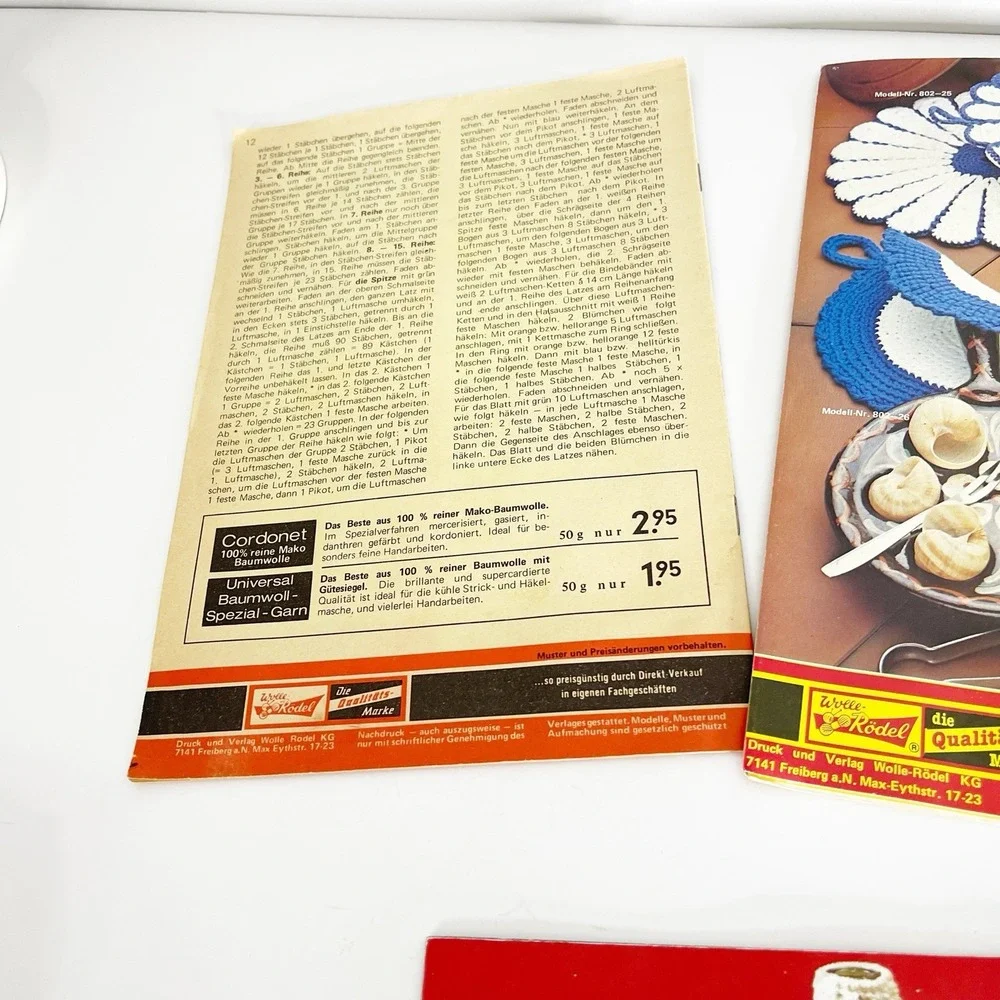 Lot Of 3 German Language Knitting Magazines Instructions Pamphlets Macrame Wool